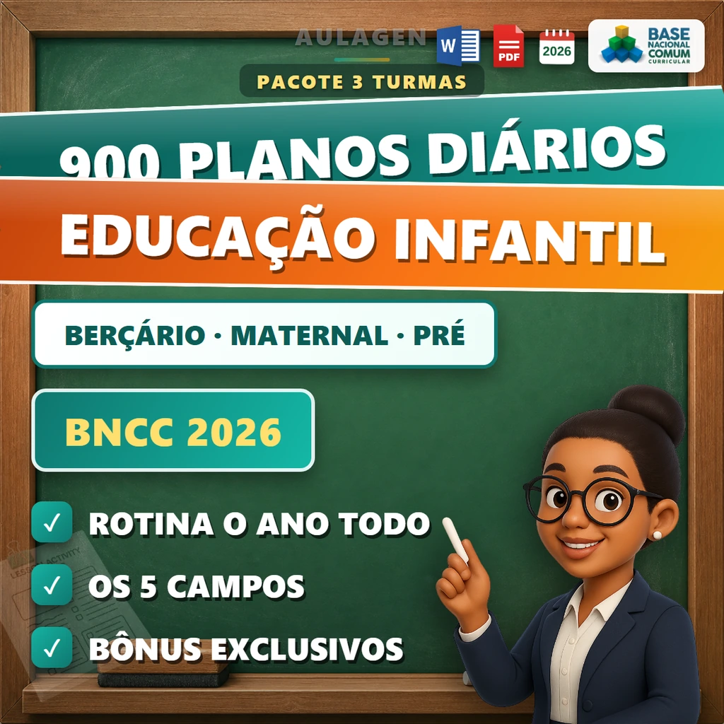 900 Planos Diários - Educação Infantil (Berçário, Maternal e Pré)