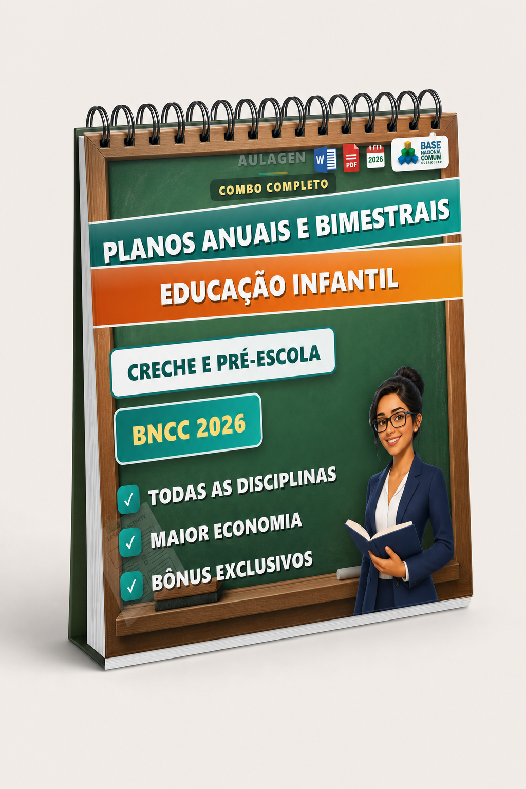 Combo de Planos Anuais e Bimestrais para Educação Infantil — as 3 turmas, BNCC 2026