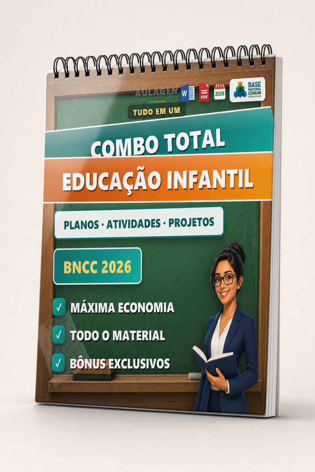 Combo Total Educação Infantil — planos, atividades, projetos, diários, relatórios e jogos, BNCC 2026