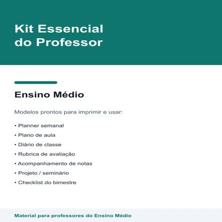 Mockup do bônus: Kit Essencial do Professor - Ensino Medio