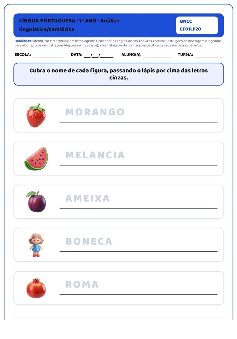 Atividades - 1º Ano Fundamental — página interna