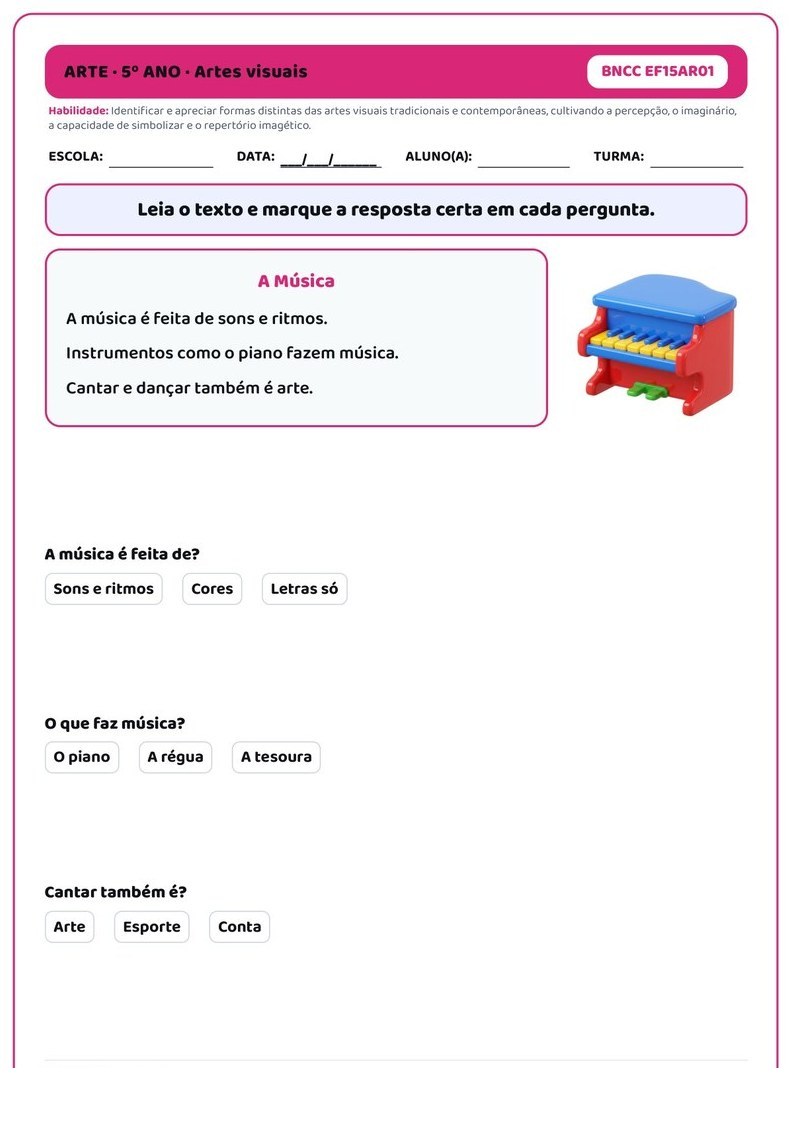 Atividades - 5º Ano Fundamental — página interna