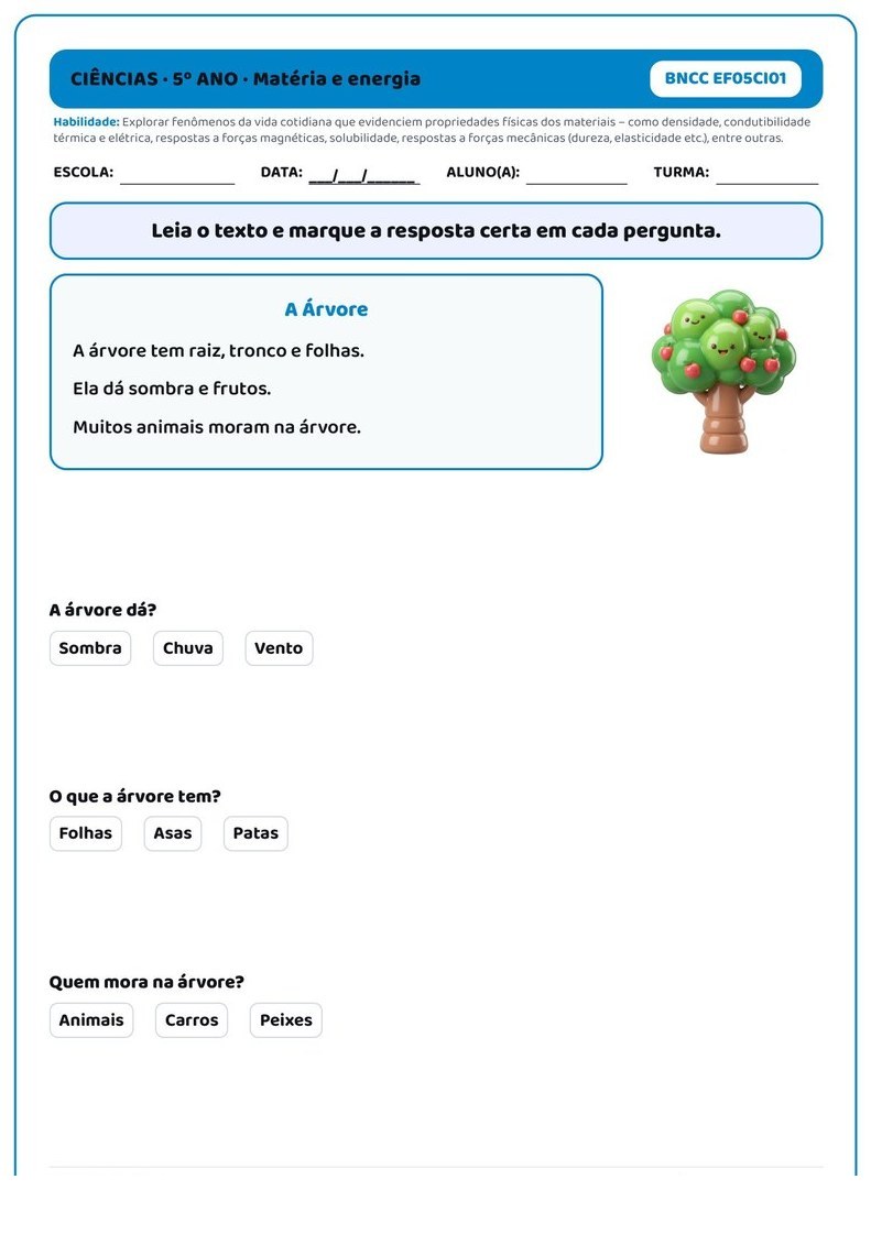 Atividades - 5º Ano Fundamental — página interna