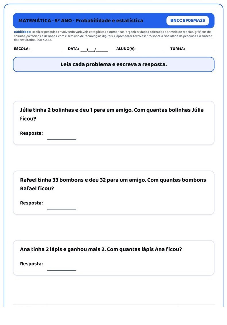 Atividades - 5º Ano Fundamental — página interna