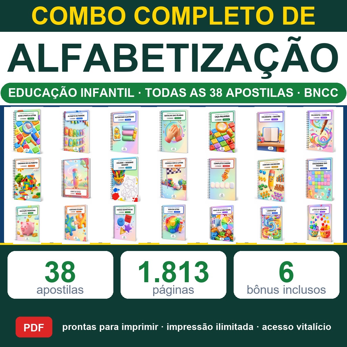 Combo Completo — Todas as 38 Apostilas de Alfabetização