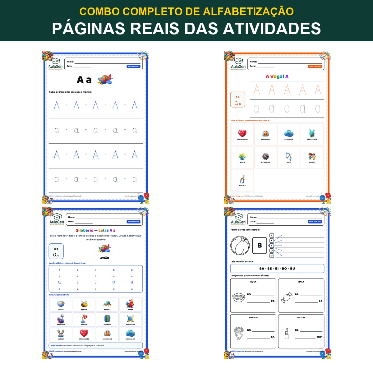 Combo Completo — Todas as 38 Apostilas de Alfabetização — página interna