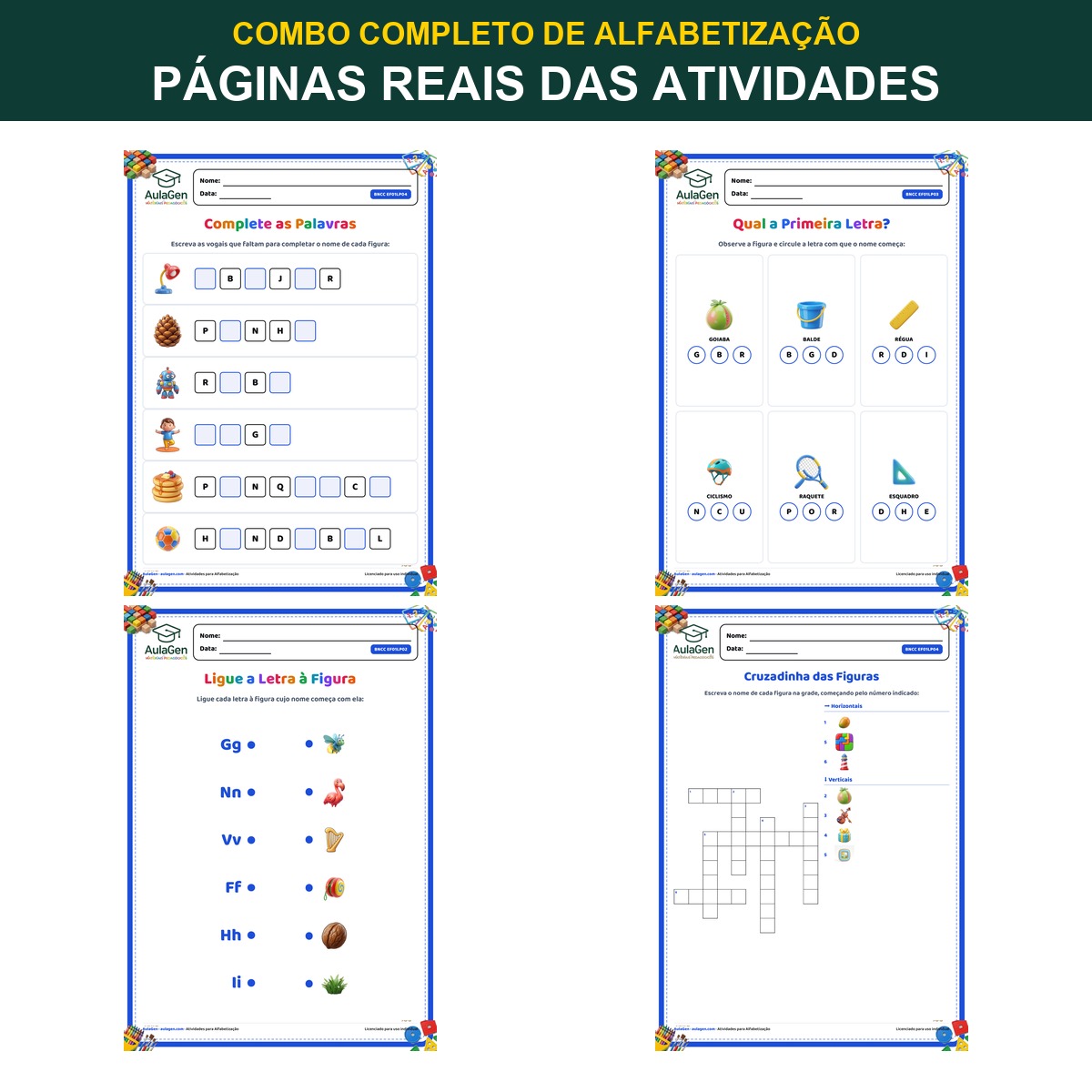 Combo Completo — Todas as 38 Apostilas de Alfabetização — página interna