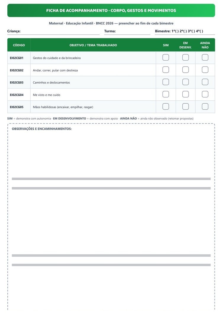 Kit Avaliação e Acompanhamento - Educação Infantil — página interna