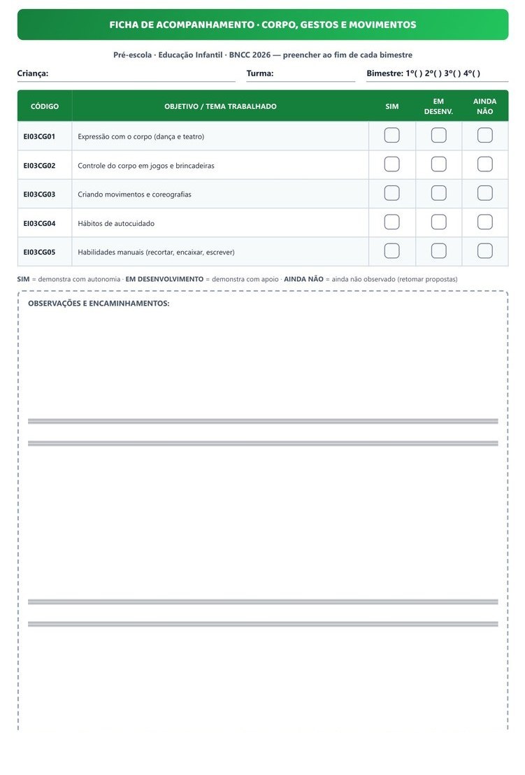 Kit Avaliação e Acompanhamento - Educação Infantil — página interna
