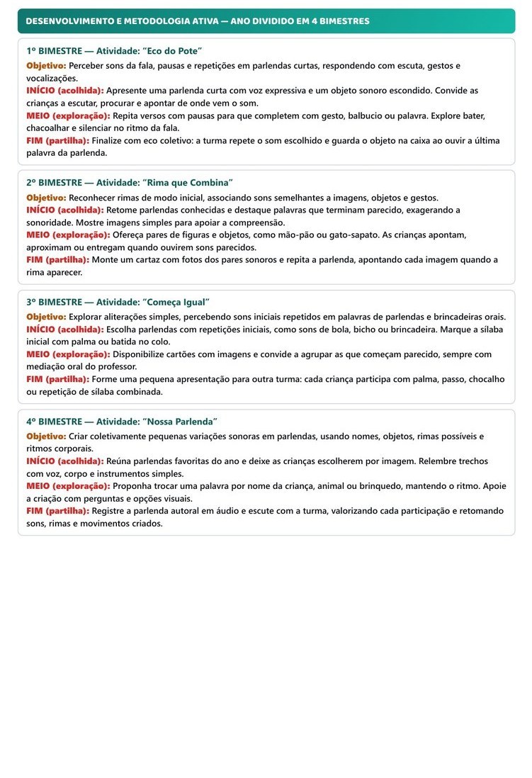 Planos de Aula Anuais - Maternal — página interna