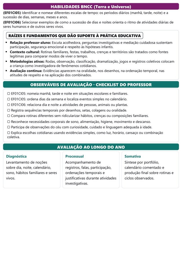 Planos e Atividades de Ciências 1º-5º ano — página interna