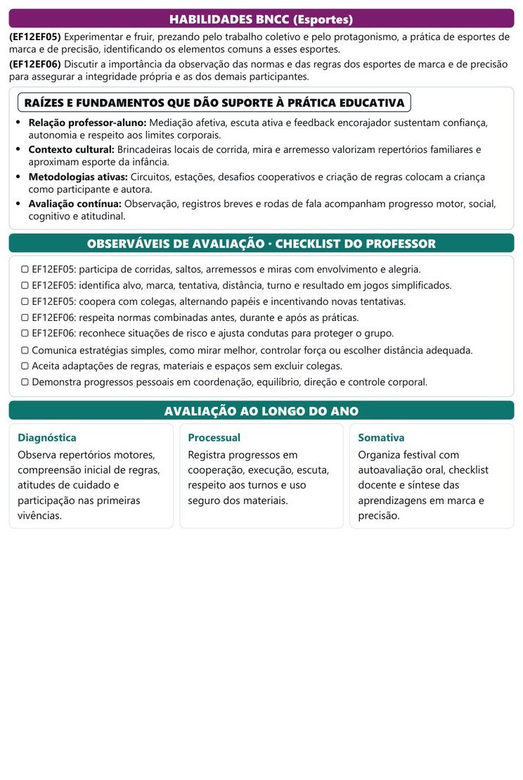 Planos e Atividades de Educação Física 1º-5º ano — página interna