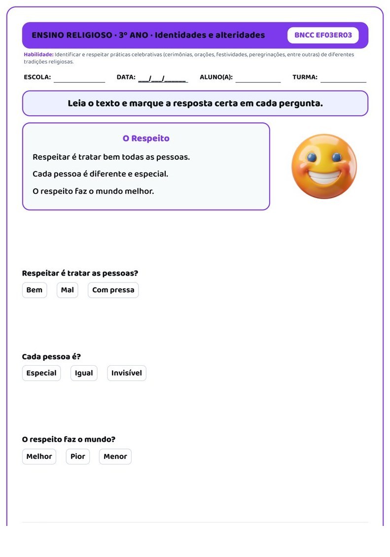Planos e Atividades de Ensino Religioso 1º-5º ano — página interna