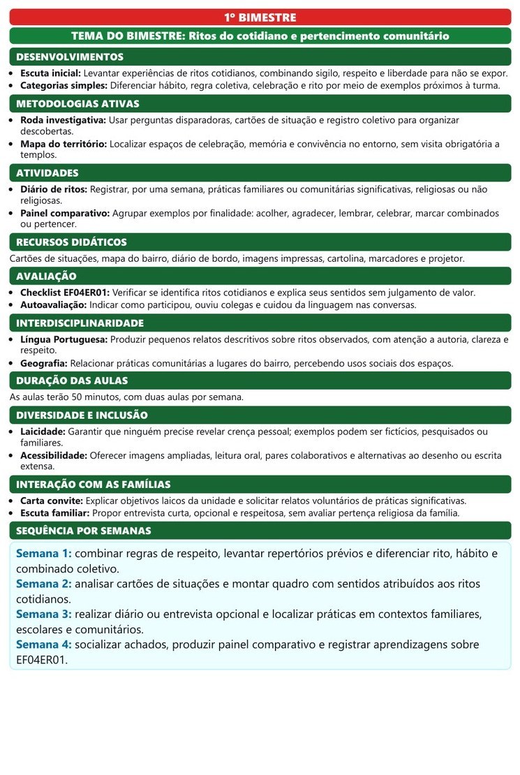 Planos e Atividades de Ensino Religioso 1º-5º ano — página interna