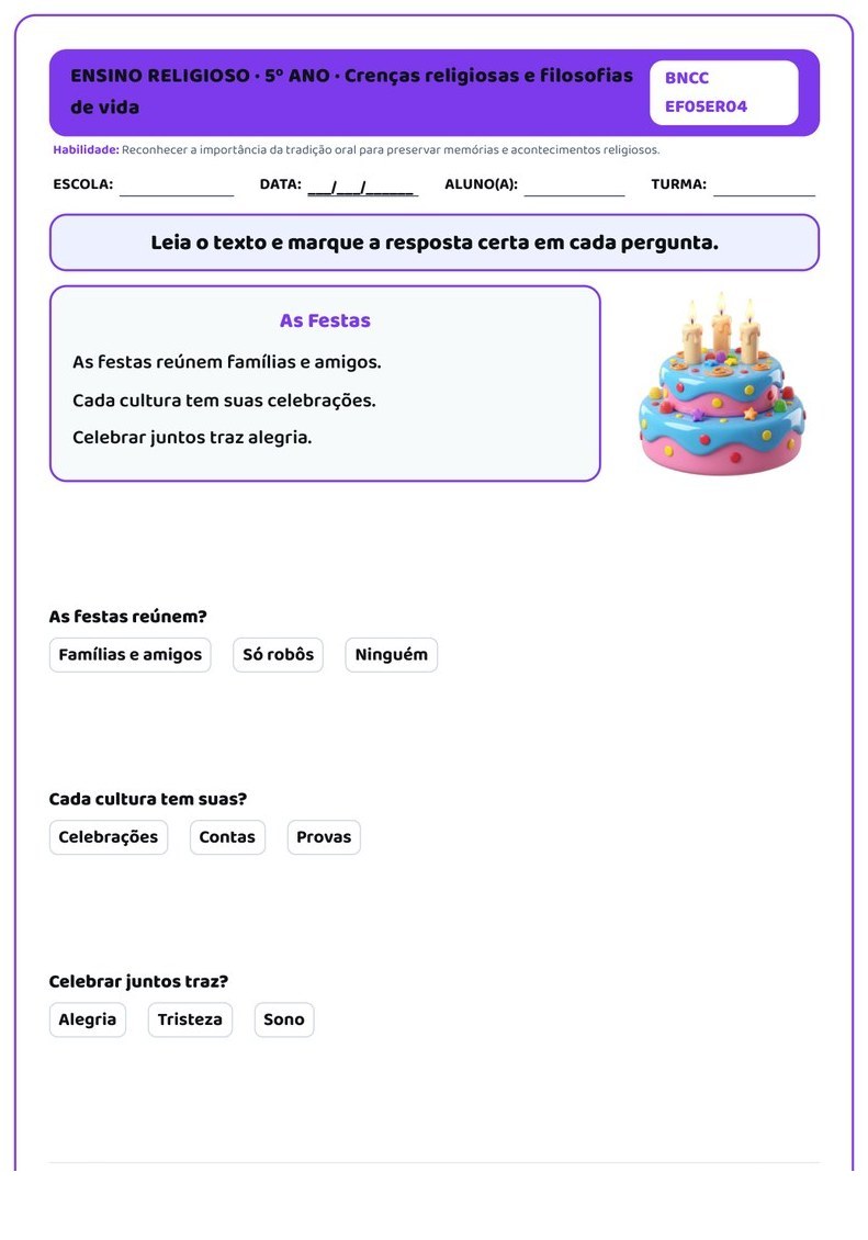 Planos e Atividades de Ensino Religioso 1º-5º ano — página interna