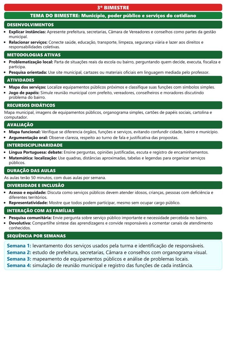 Planos e Atividades de Geografia 1º-5º ano — página interna
