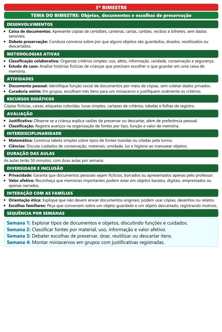 Planos e Atividades de História 1º-5º ano — página interna