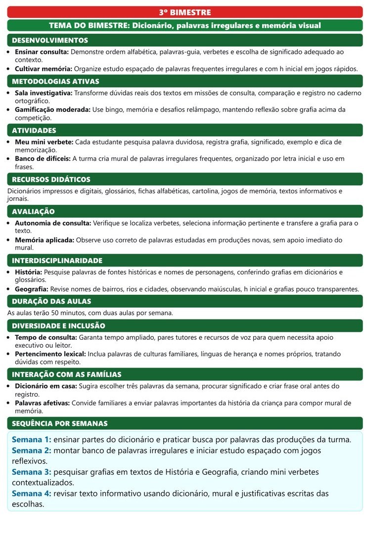 Planos e Atividades de Português 1º-5º ano — página interna