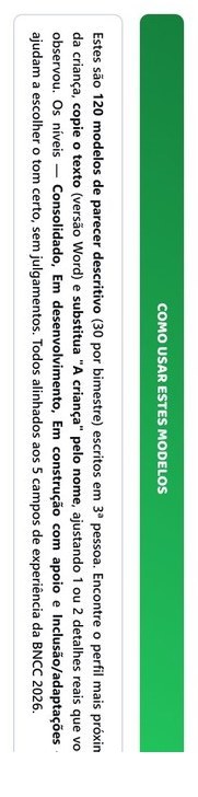 120 Relatórios de Desenvolvimento - Maternal — página interna