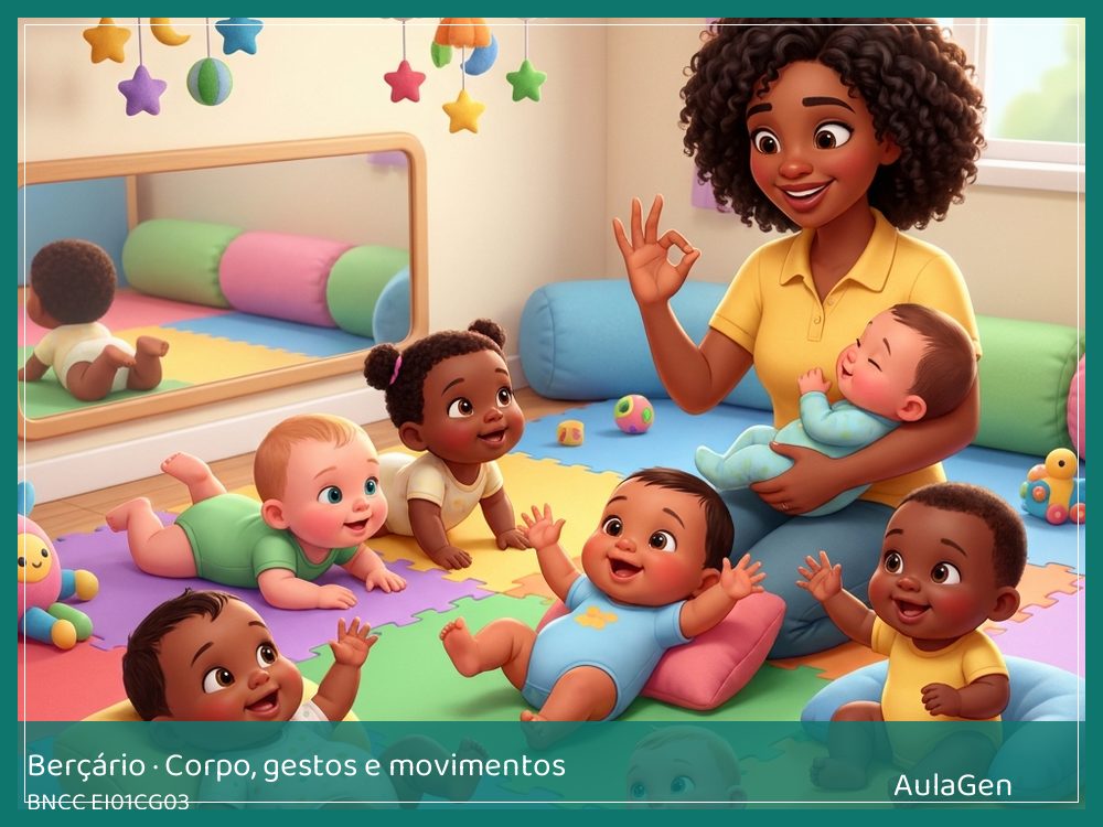 Plano de aula de Corpo, gestos e movimentos para Berçário — Bate palminha devagar (BNCC EI01CG03) | AulaGen