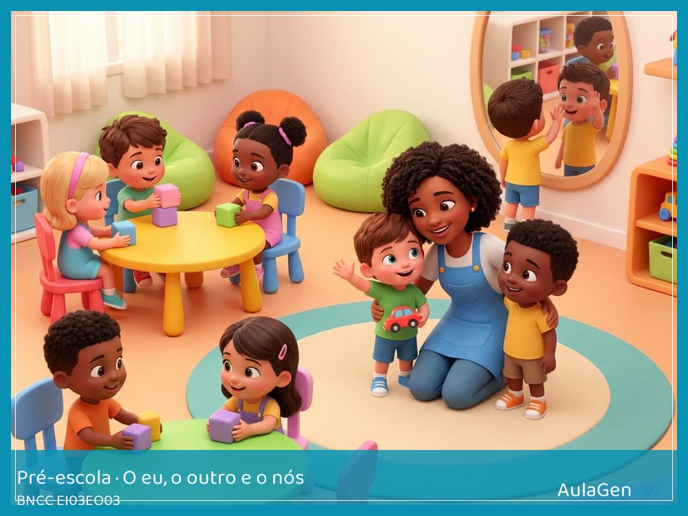 Plano de aula de O eu, o outro e o nós para Pré-escola — Mapa de amigos: com quem brinco hoje (BNCC EI03EO03) | AulaGen